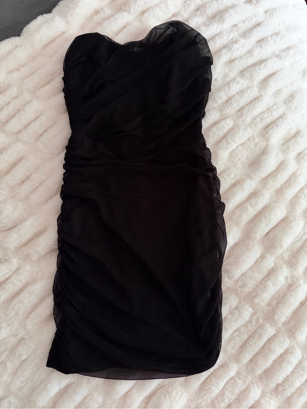 Strapless black dress